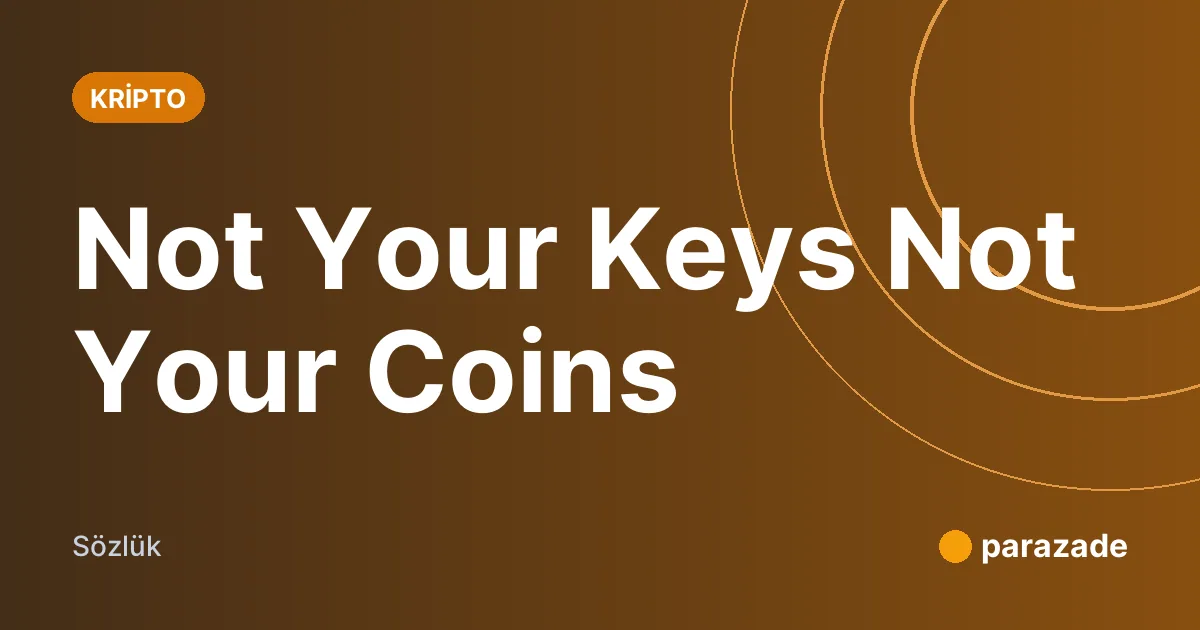 Not Your Keys Not Your Coins nedir?