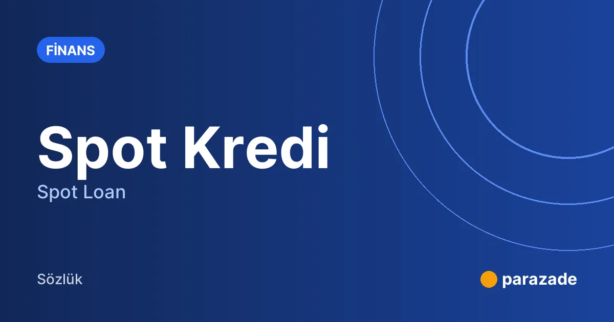 Spot Kredi nedir?
