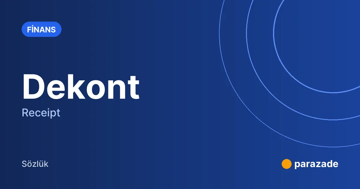 Dekont nedir?