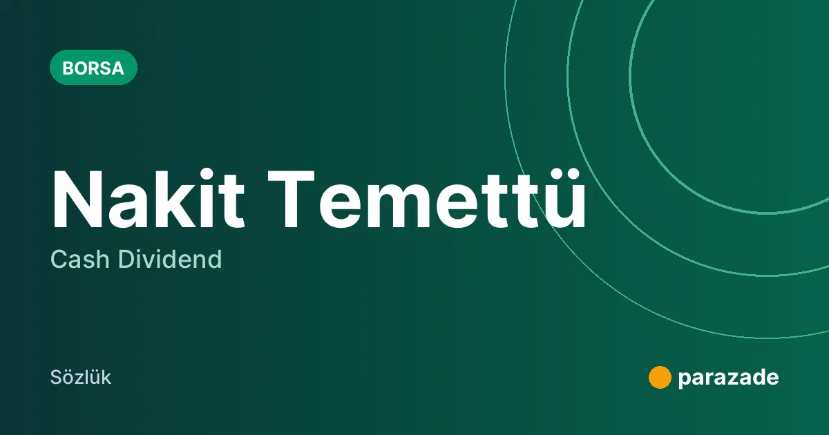 Nakit Temettü nedir?