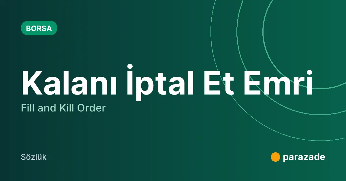 Kalanı İptal Et Emri nedir?