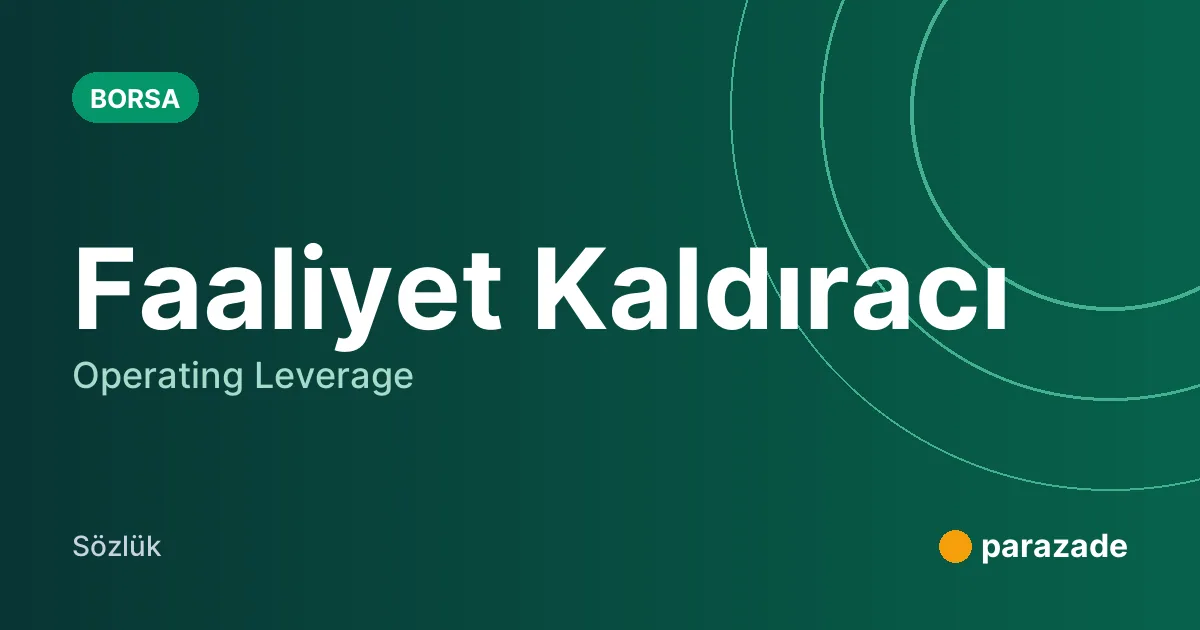 Faaliyet Kaldıracı nedir?