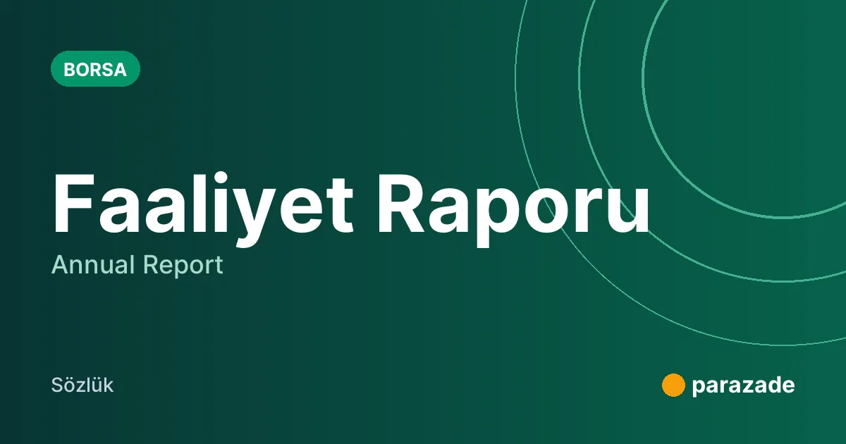 Faaliyet Raporu nedir?