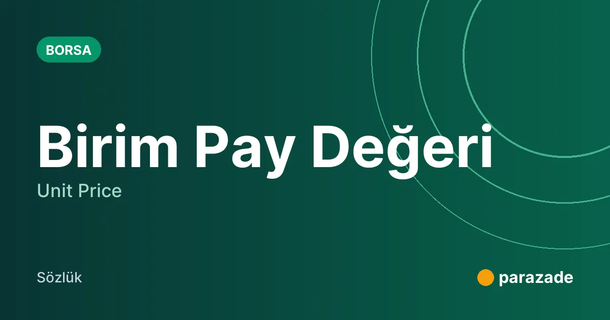 Birim Pay Değeri nedir?