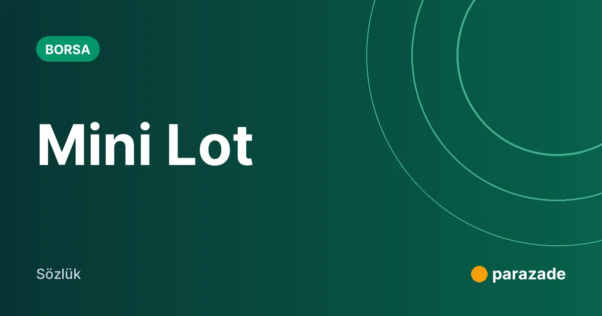 Mini Lot nedir?