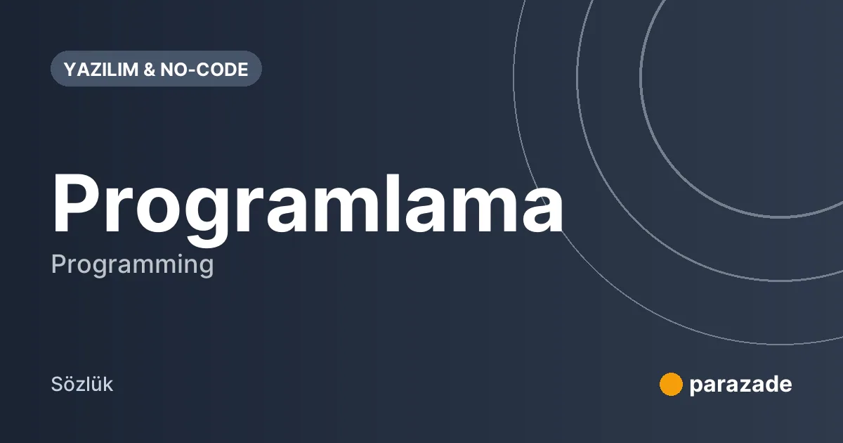 Programlama nedir?