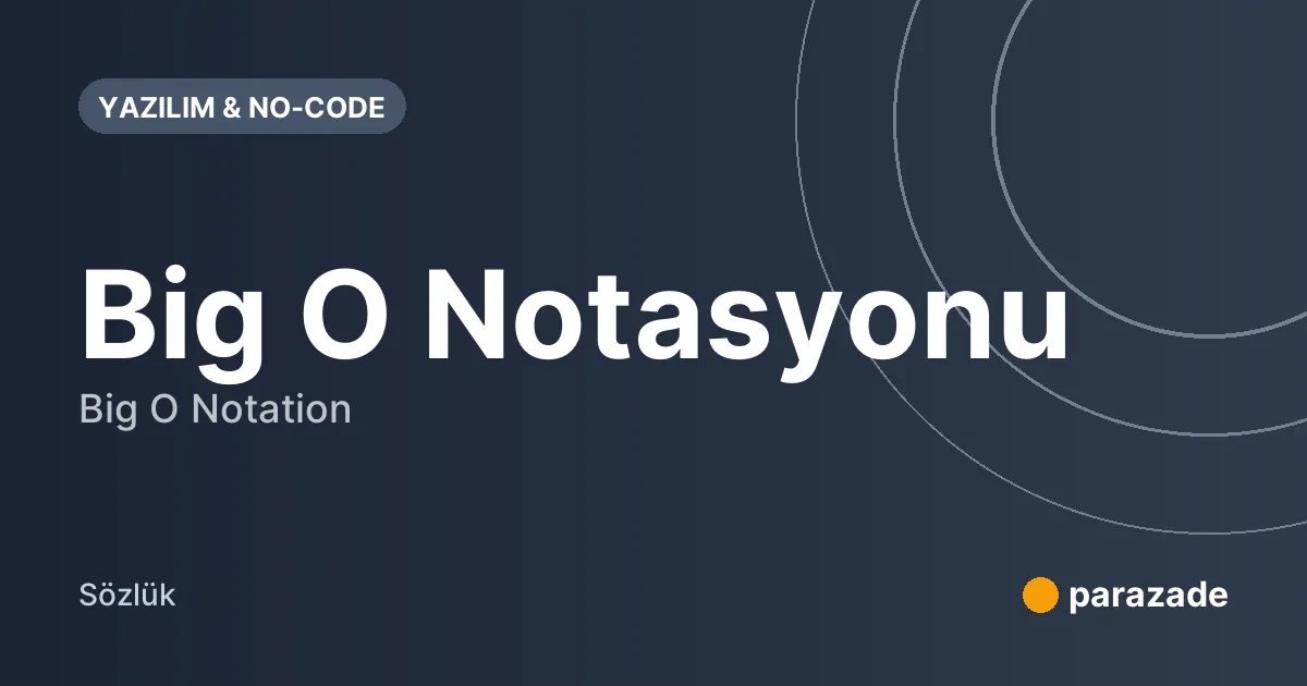 Big O Notasyonu nedir?