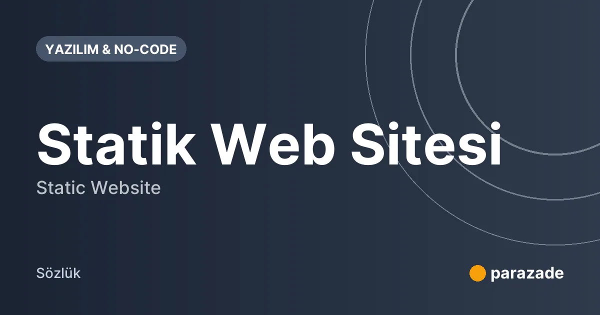 Statik Web Sitesi nedir?