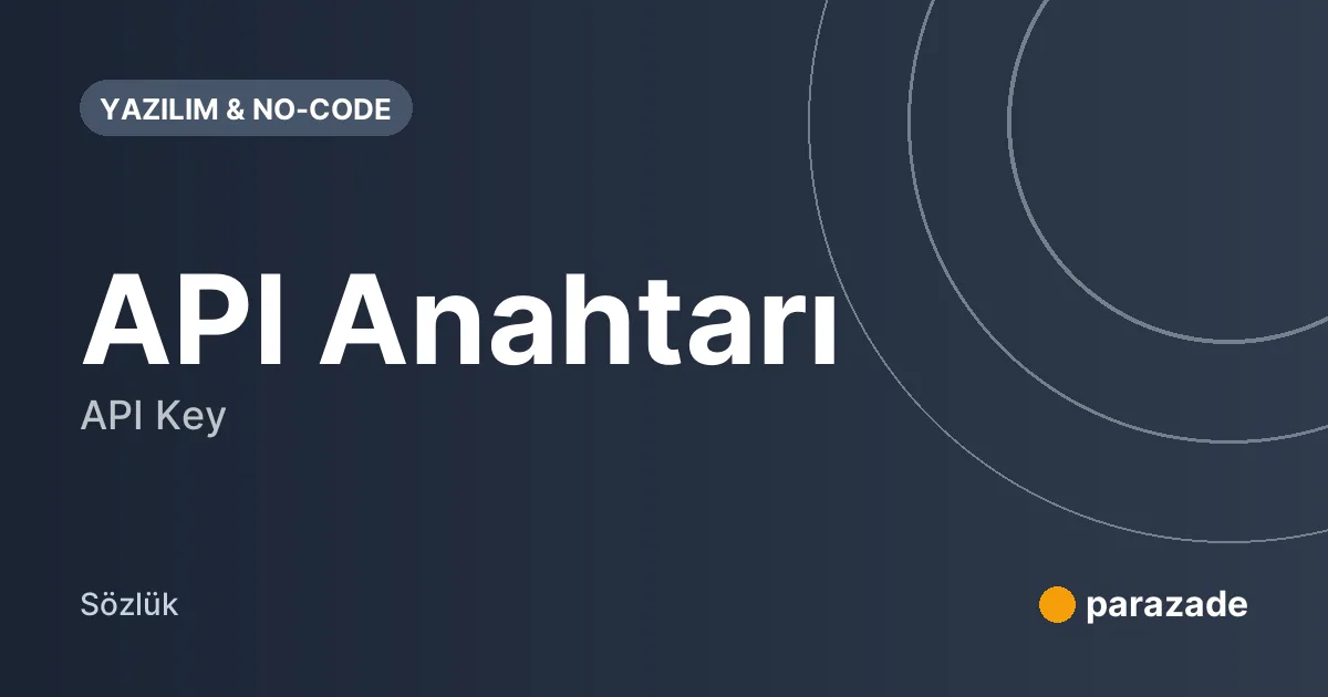 API Anahtarı nedir?