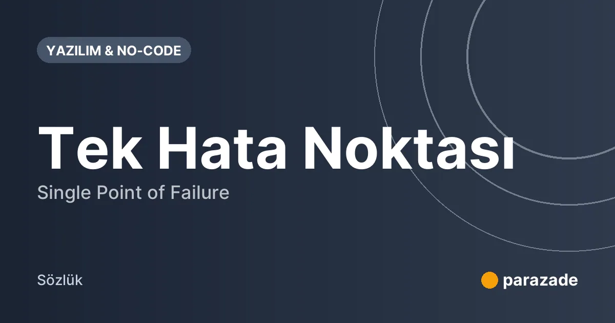 Tek Hata Noktası nedir?
