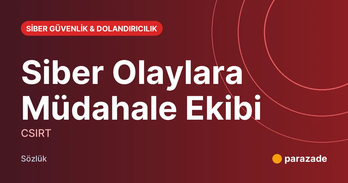 Siber Olaylara Müdahale Ekibi nedir?