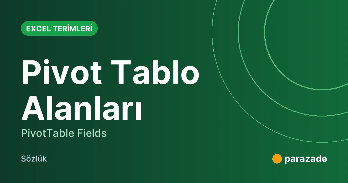 Pivot Tablo Alanları nedir?