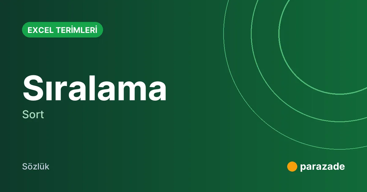 Sıralama nedir?