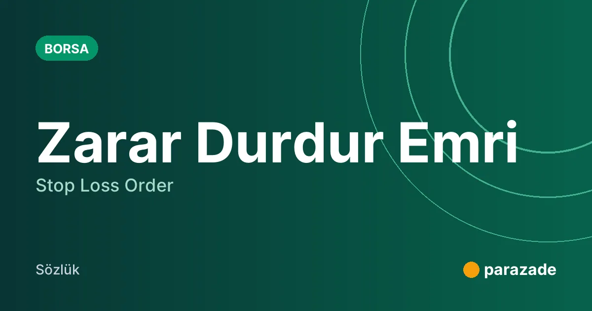 Zarar Durdur Emri nedir?
