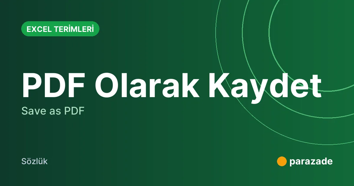 PDF Olarak Kaydet nedir?