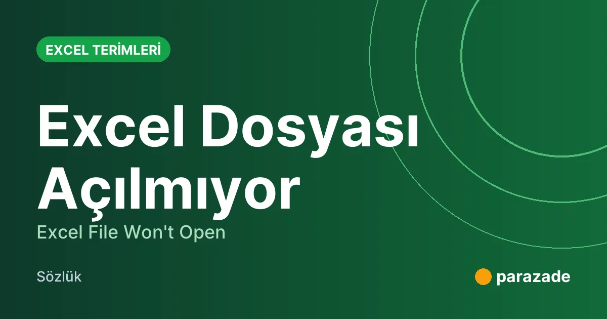 Excel Dosyası Açılmıyor nedir?