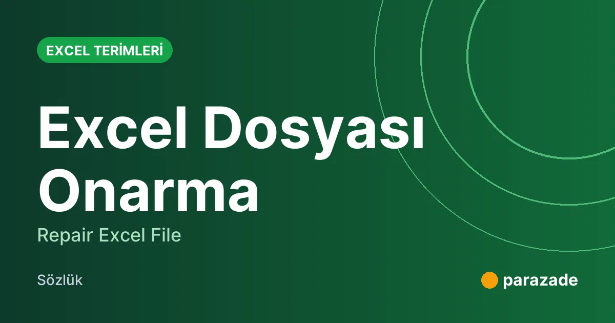 Excel Dosyası Onarma nedir?