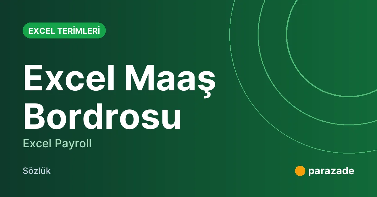 Excel Maaş Bordrosu nedir?