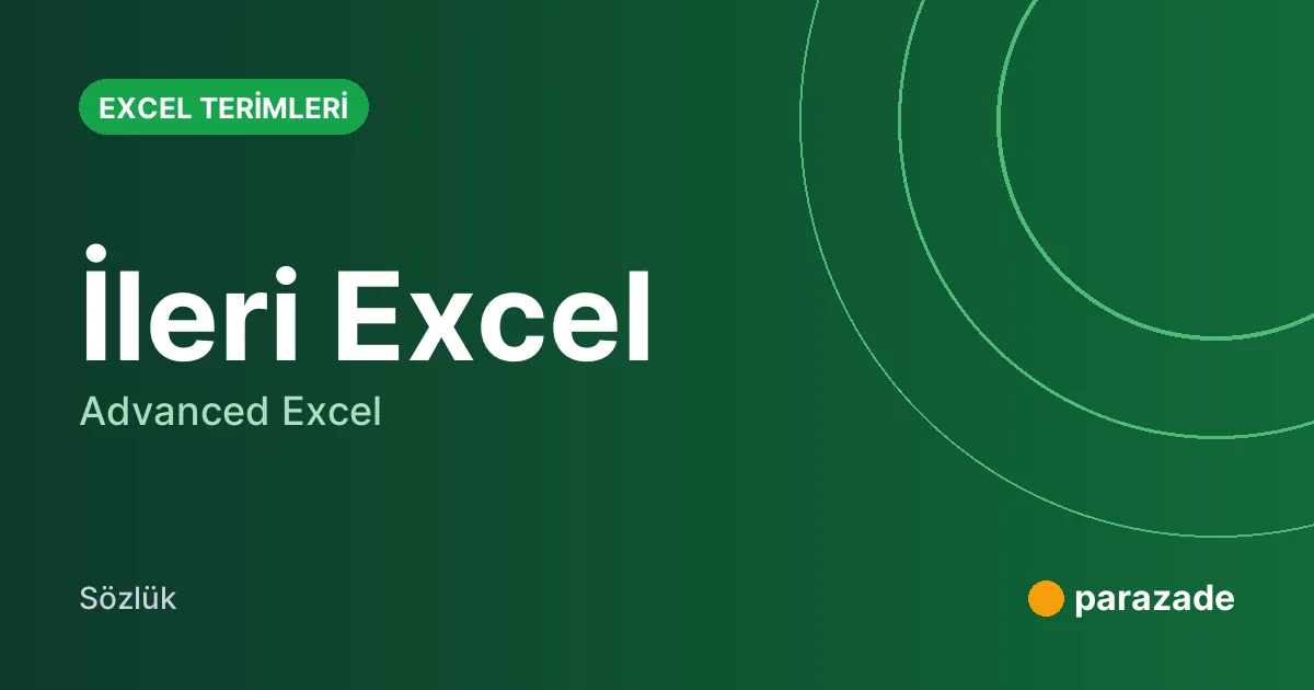 İleri Excel nedir?