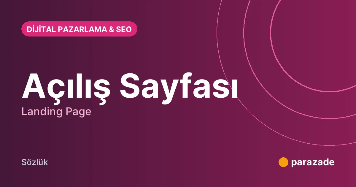 Açılış Sayfası nedir?