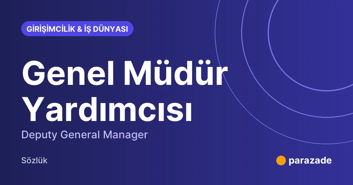 Genel Müdür Yardımcısı nedir?