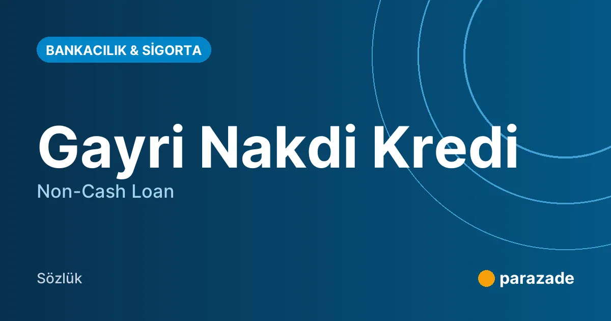 Gayri Nakdi Kredi nedir?