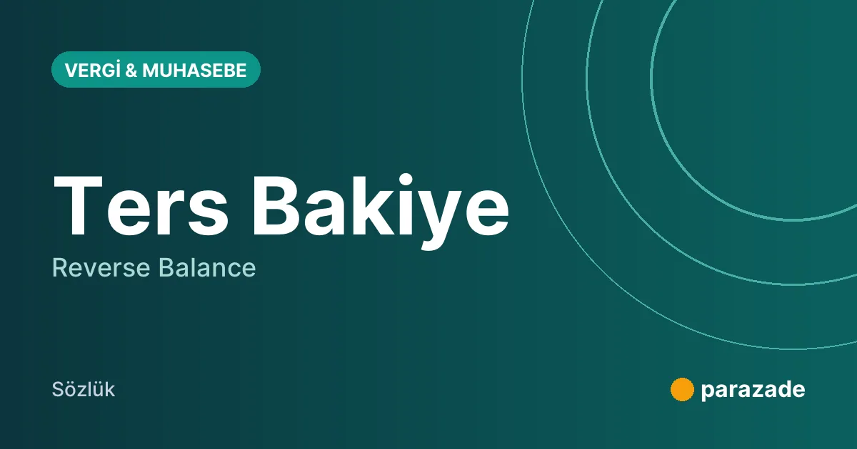 Ters Bakiye nedir?