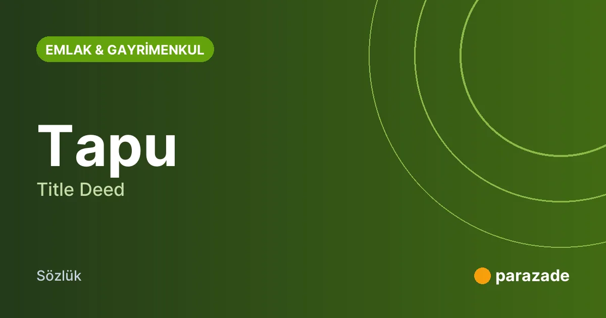 Tapu nedir?